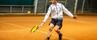 Giuliano Tonini sul court di Eurosporting Club Tennis
